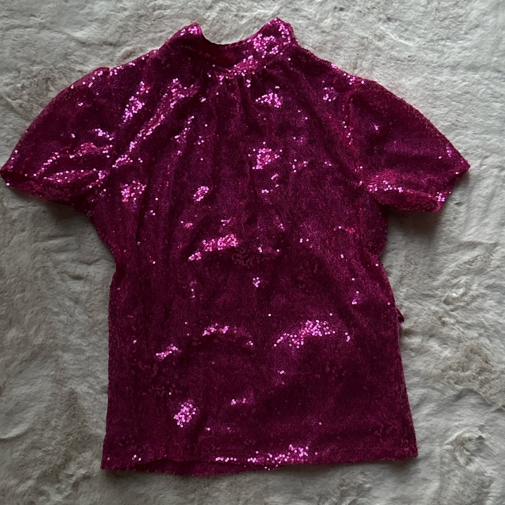 Sparkling Sequin Top in Fuchsia